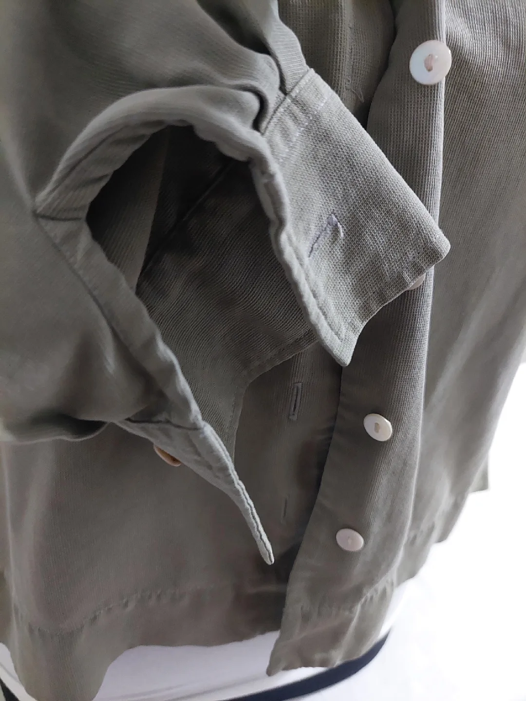 Olive Green Long Sleeve Button-Up Shirt Medium image indicator(3)