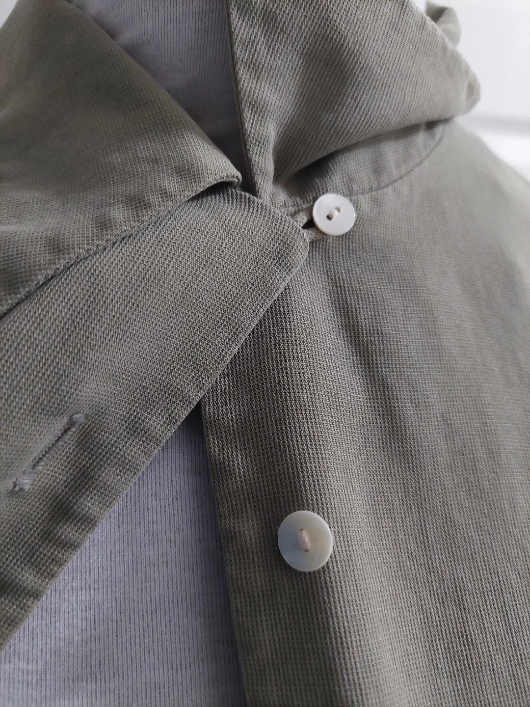 Olive Green Long Sleeve Button-Up Shirt Medium image indicator(8)