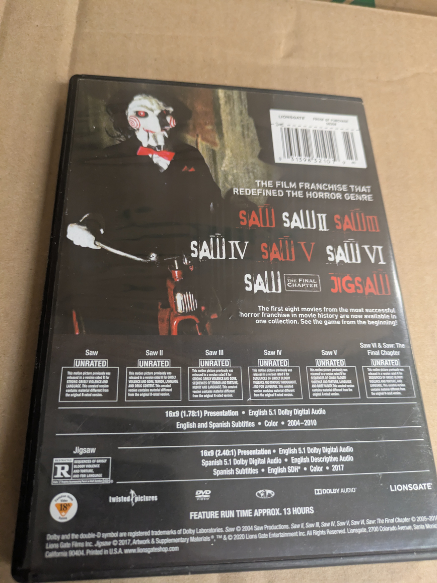 SAW 8-Film Collection DVD Set - photo 2