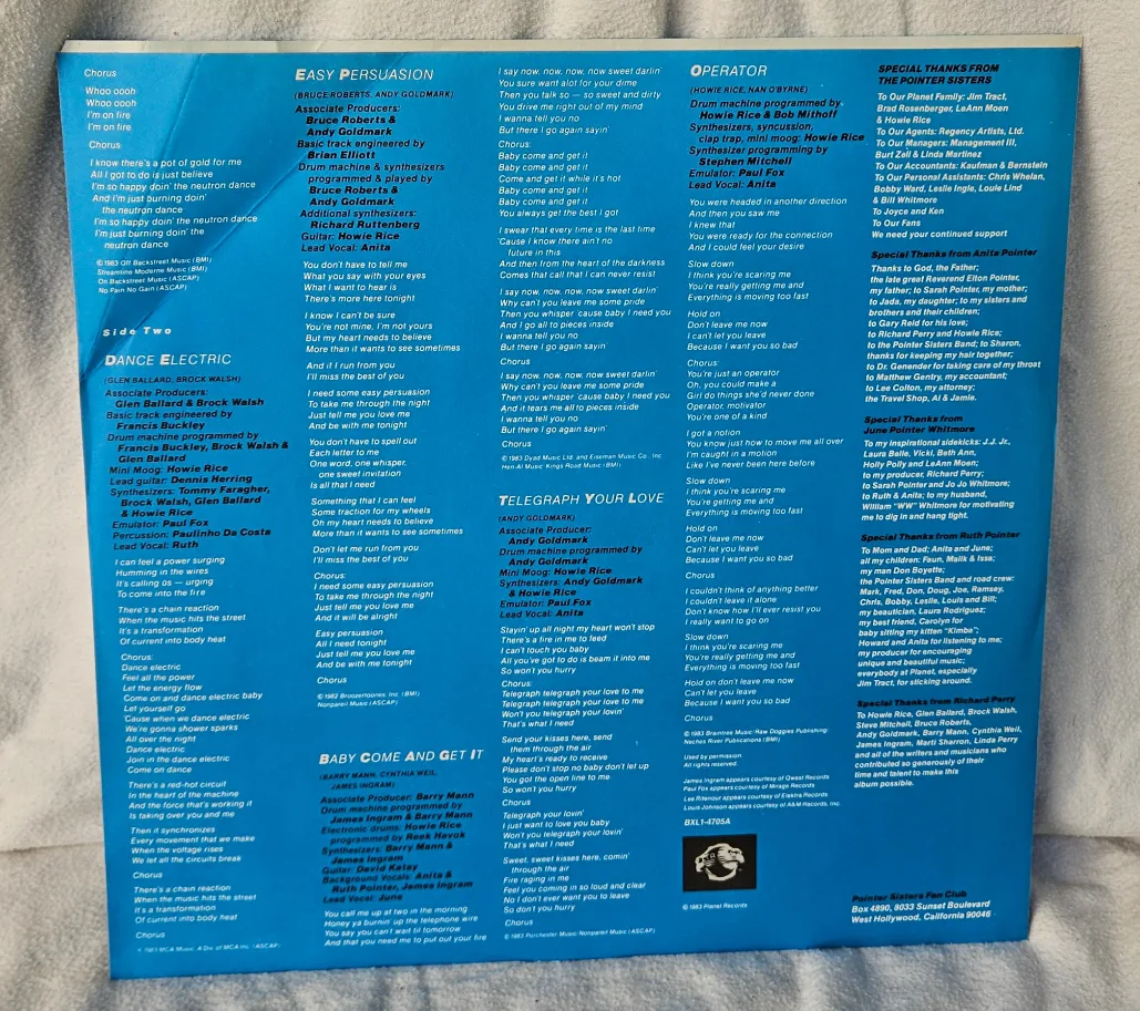 Pointer Sisters Breakout Original 1983 Vinyl LP image indicator(5)