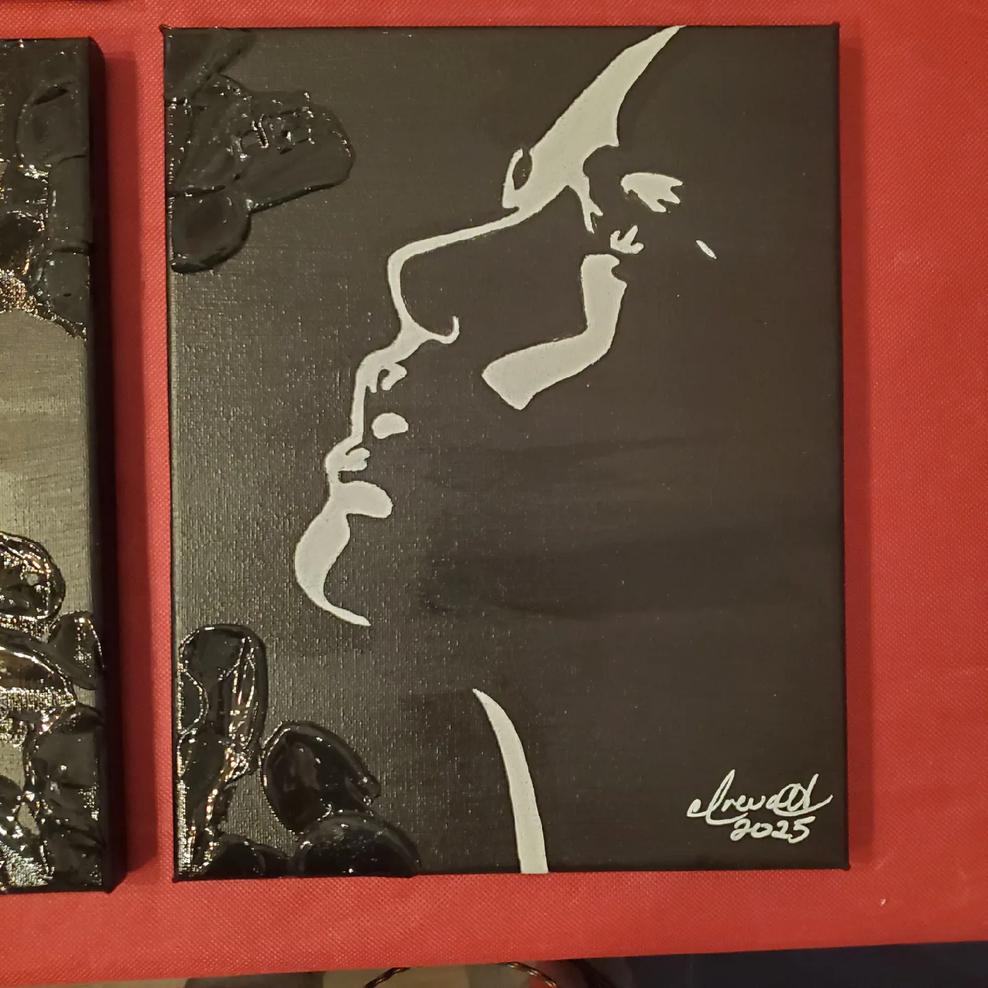 Set of 4 Black & White Face Art Canvases image indicator(3)