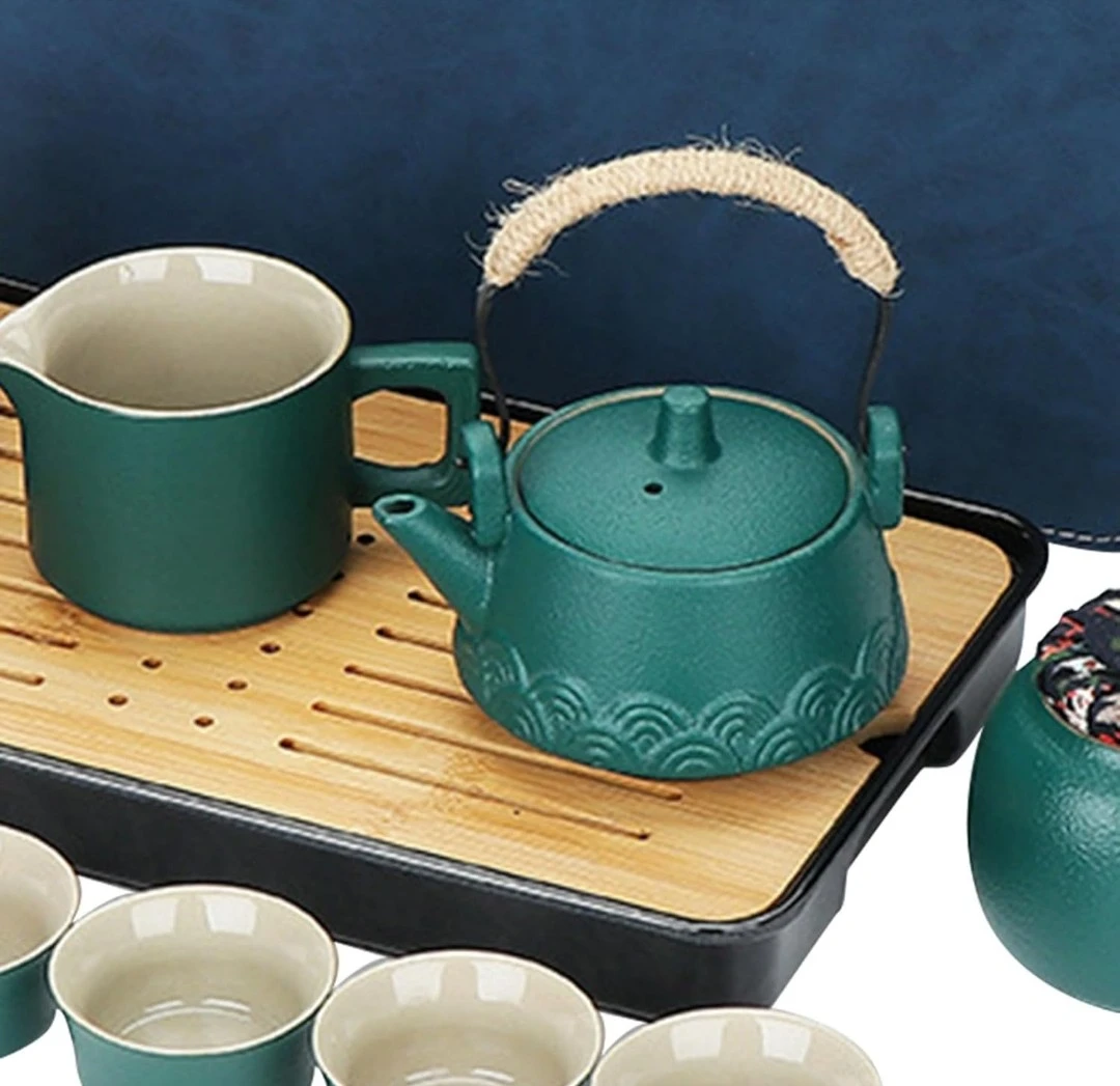 Portable Tea Set with Travel Case - Green - photo 4