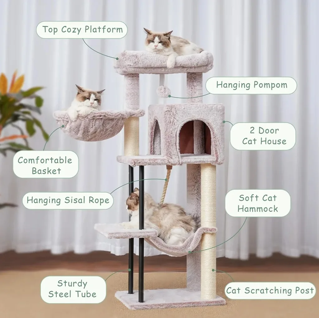 Cat Tower / Scratcher with Hammocks & Condo image indicator(4)