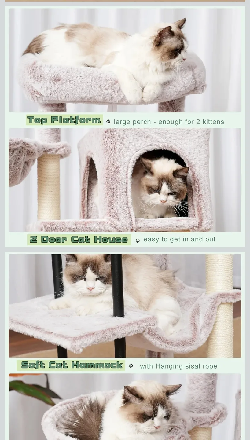 Cat Tower / Scratcher with Hammocks & Condo image indicator(5)