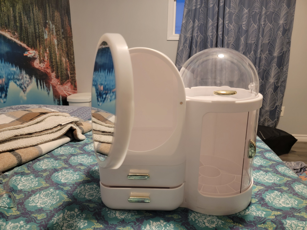 White Makeup Organizer with Mirror - photo 4