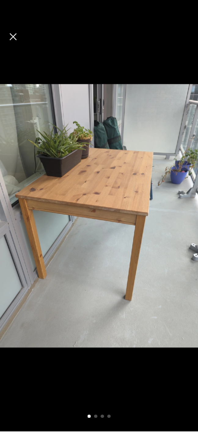 Ikea Solid Wood Dining Table with 4 Chairs