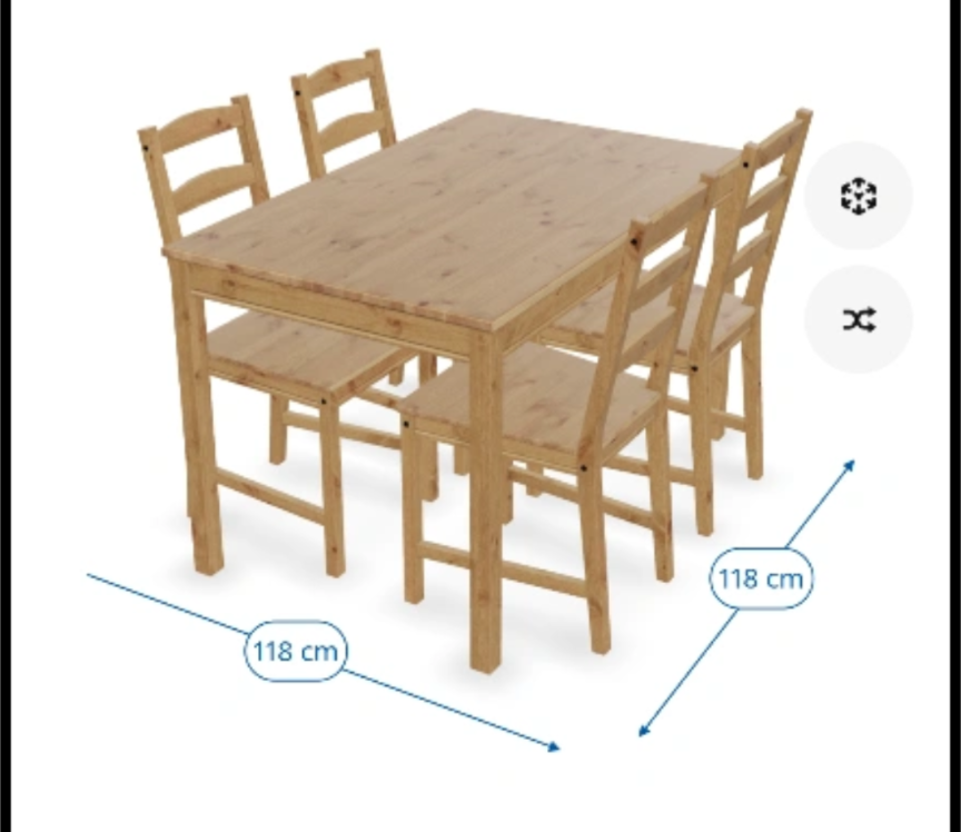 Ikea Solid Wood Dining Table with 4 Chairs - photo 3