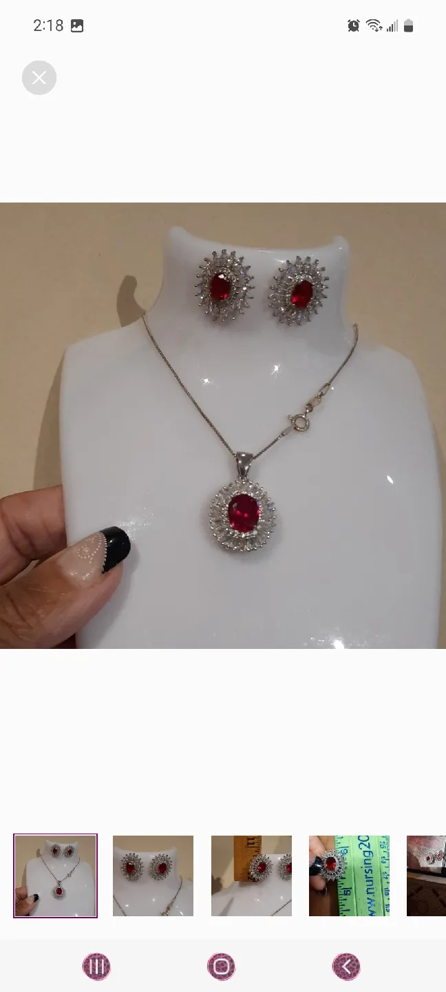 New Gorgeous Ruby CZ DIAMONELLE EARRINGS July birthstone image indicator(3)