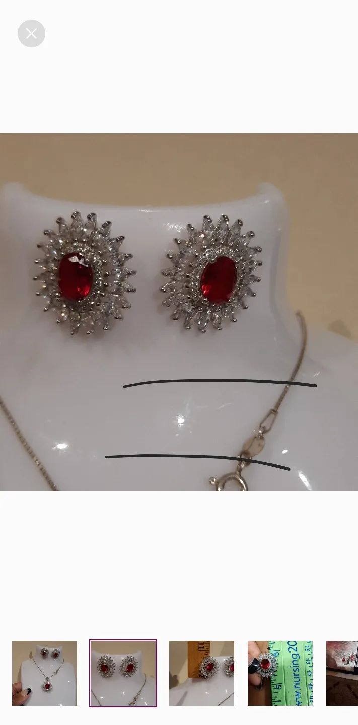 New Gorgeous Ruby CZ DIAMONELLE EARRINGS July birthstone image indicator(5)