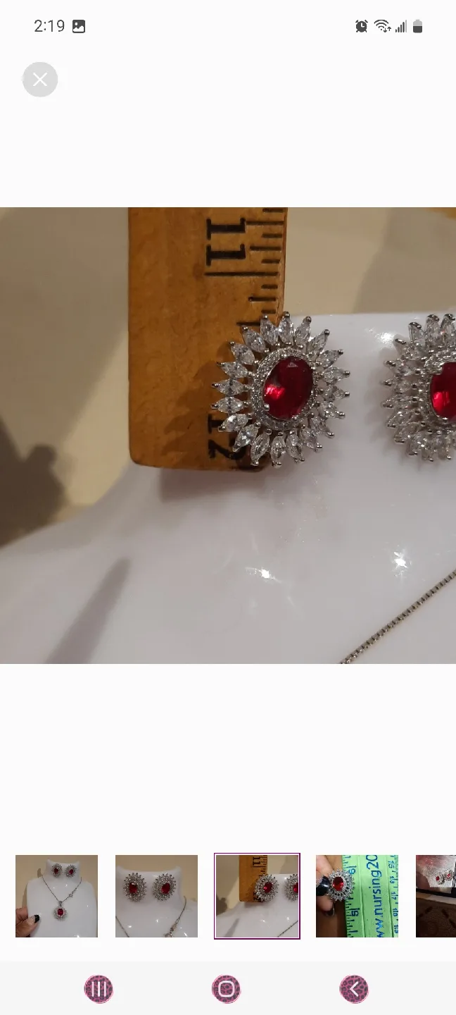 New Gorgeous Ruby CZ DIAMONELLE EARRINGS July birthstone image indicator(6)