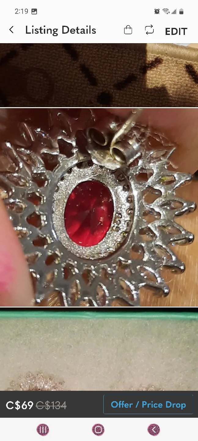 New Gorgeous Ruby CZ DIAMONELLE EARRINGS July birthstone image indicator(7)