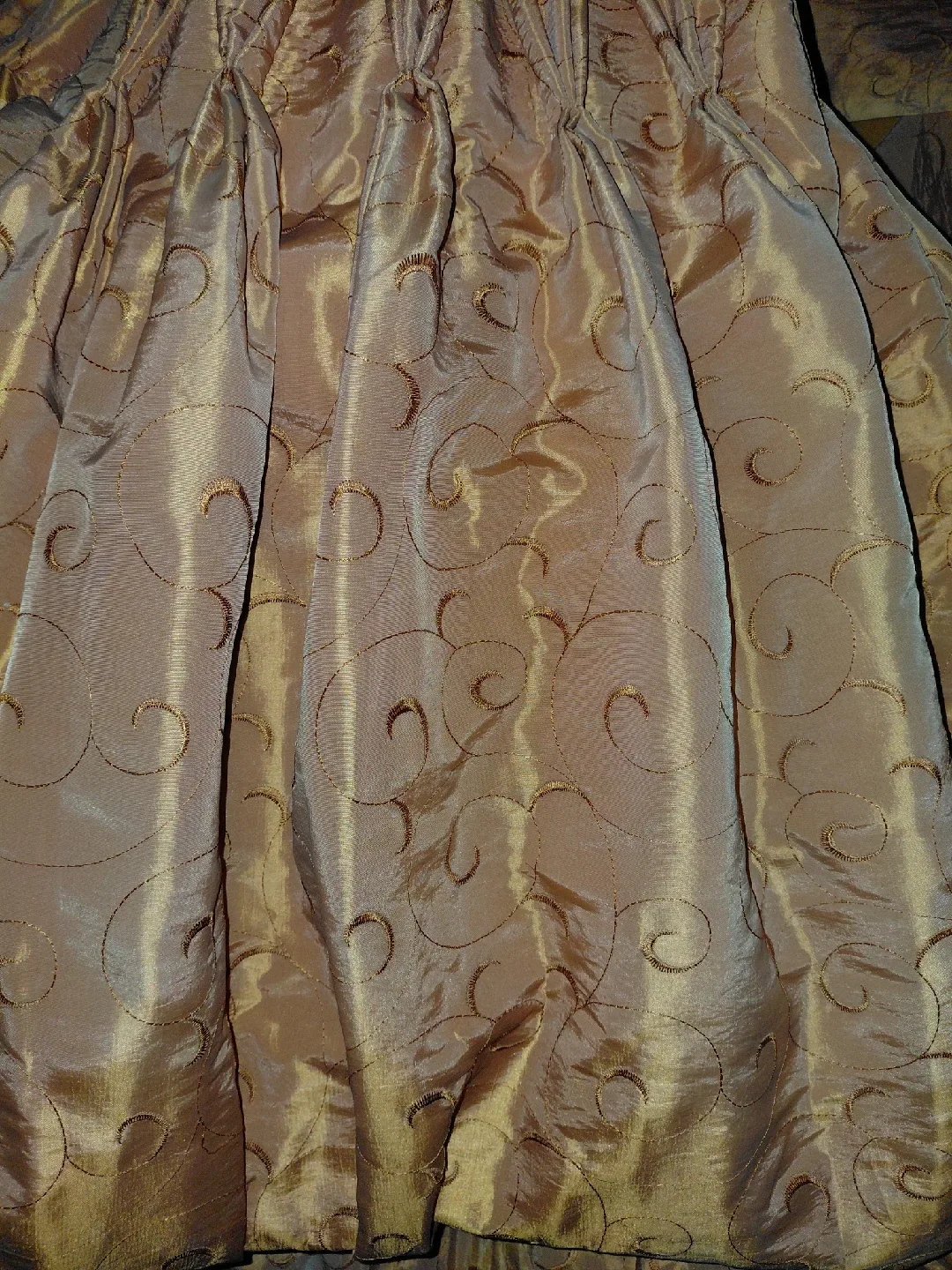 Orange Patterned Window Curtains with Blackout image indicator(3)