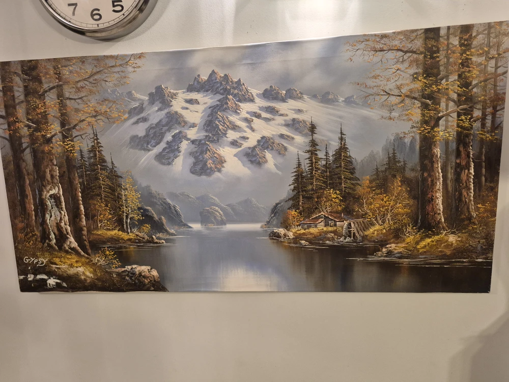 Mountain & Lake Oil Painting