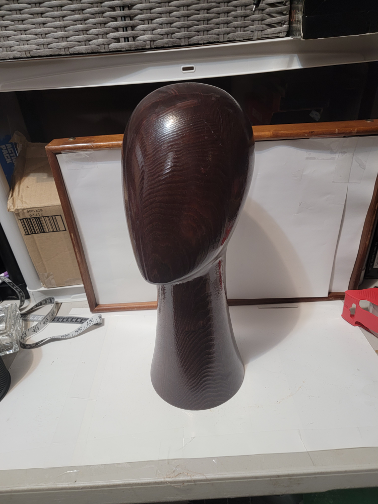 Wooden Mannequin Head - Dark Brown