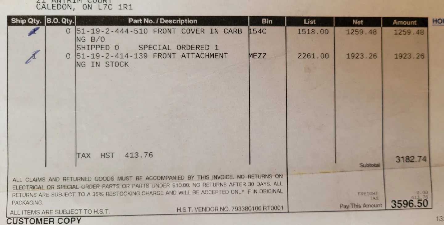 BMW 2010 m3 Front Cover in Carbon, Left - New in Box! image indicator(3)