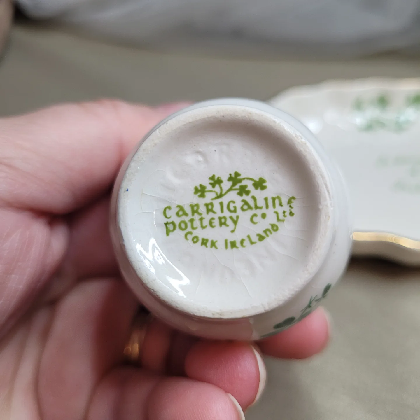 Arklow Ireland Souvenir Of  Ireland  5 1/4" x 4" Trinket Dish.. image indicator(7)