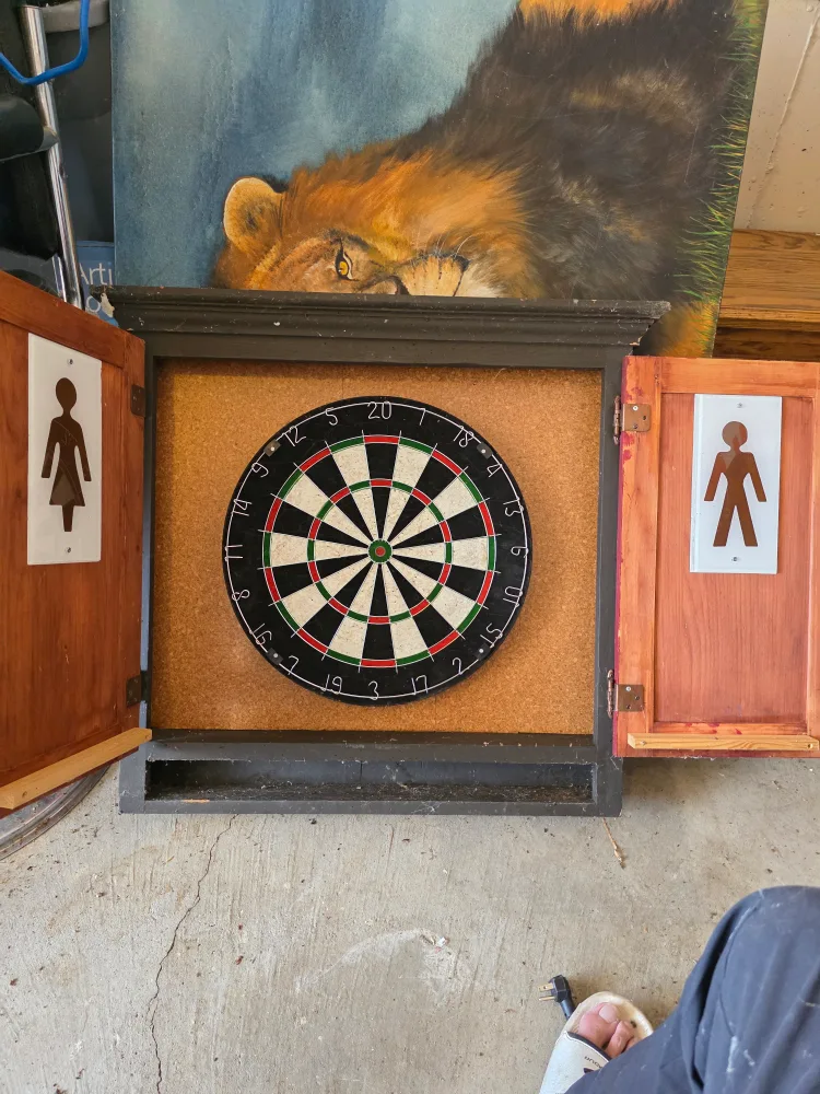 Handmade Dartboard Cabinet - Unique! thumbnail
