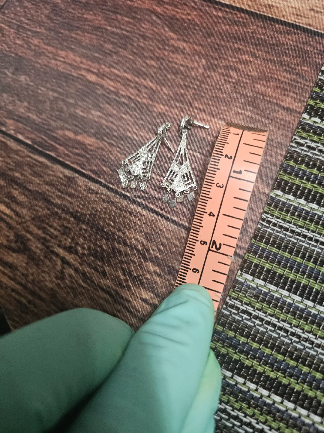 14K White Gold Art Deco Earrings image indicator(3)