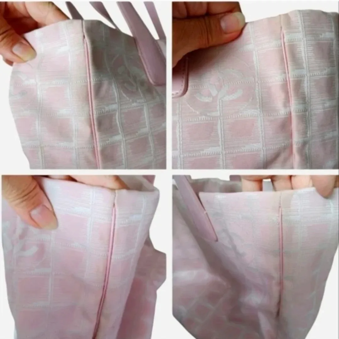 Chanel Pink Nylon CC Travel Line Tote Bag image indicator(9)