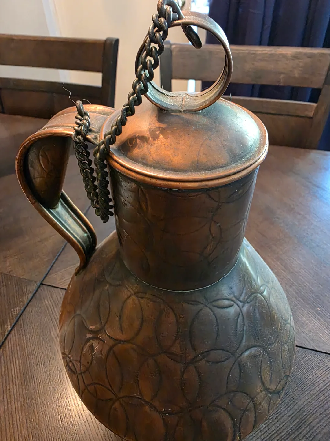 Large Antique Copper Jug image indicator(2)