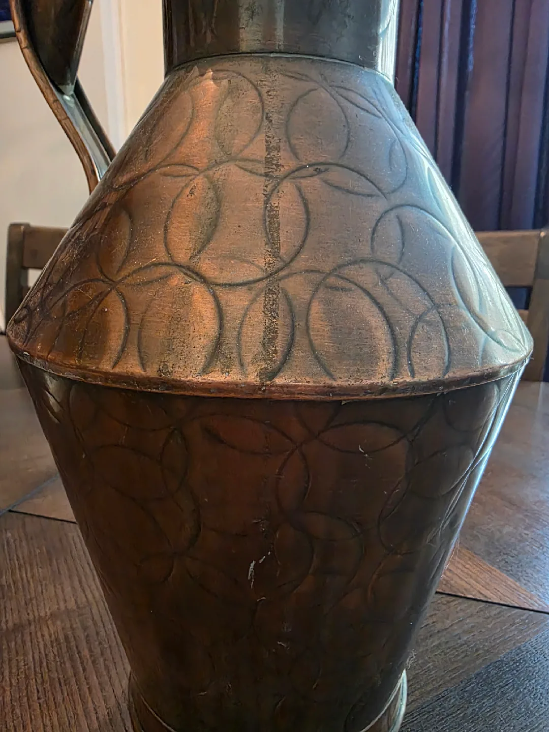 Large Antique Copper Jug image indicator(3)