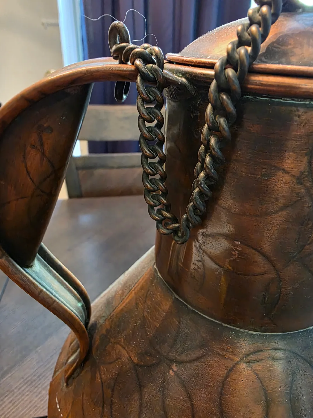 Large Antique Copper Jug image indicator(4)