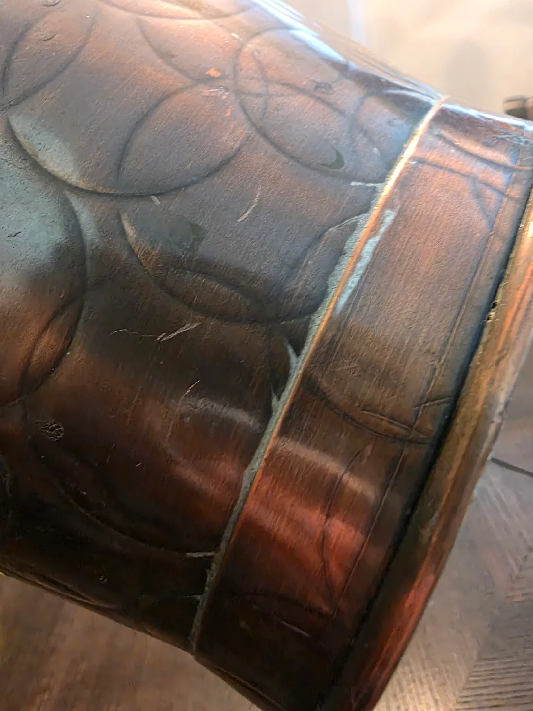 Large Antique Copper Jug image indicator(7)