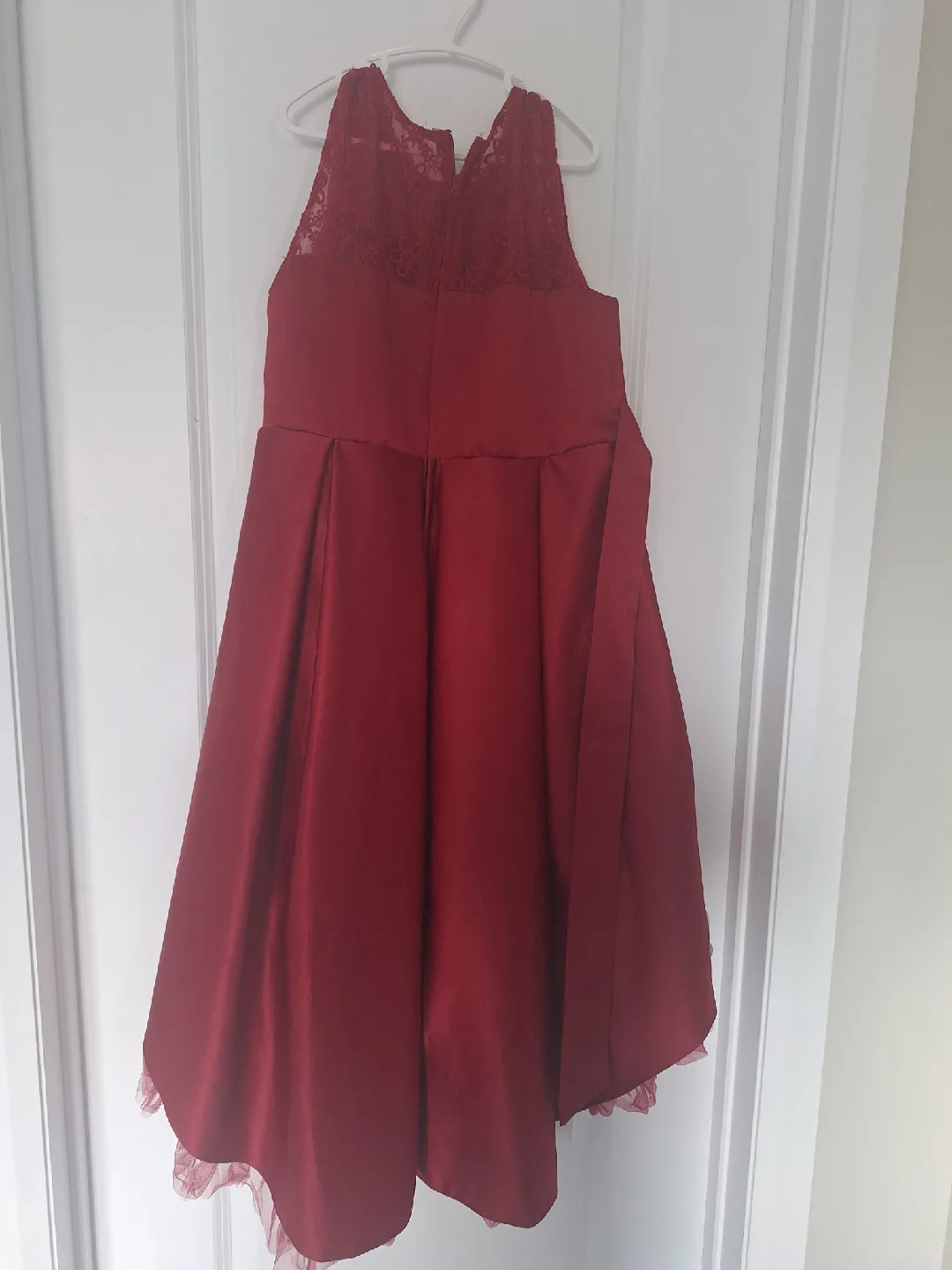 Burgundy Dress with Lace Detail image indicator(3)