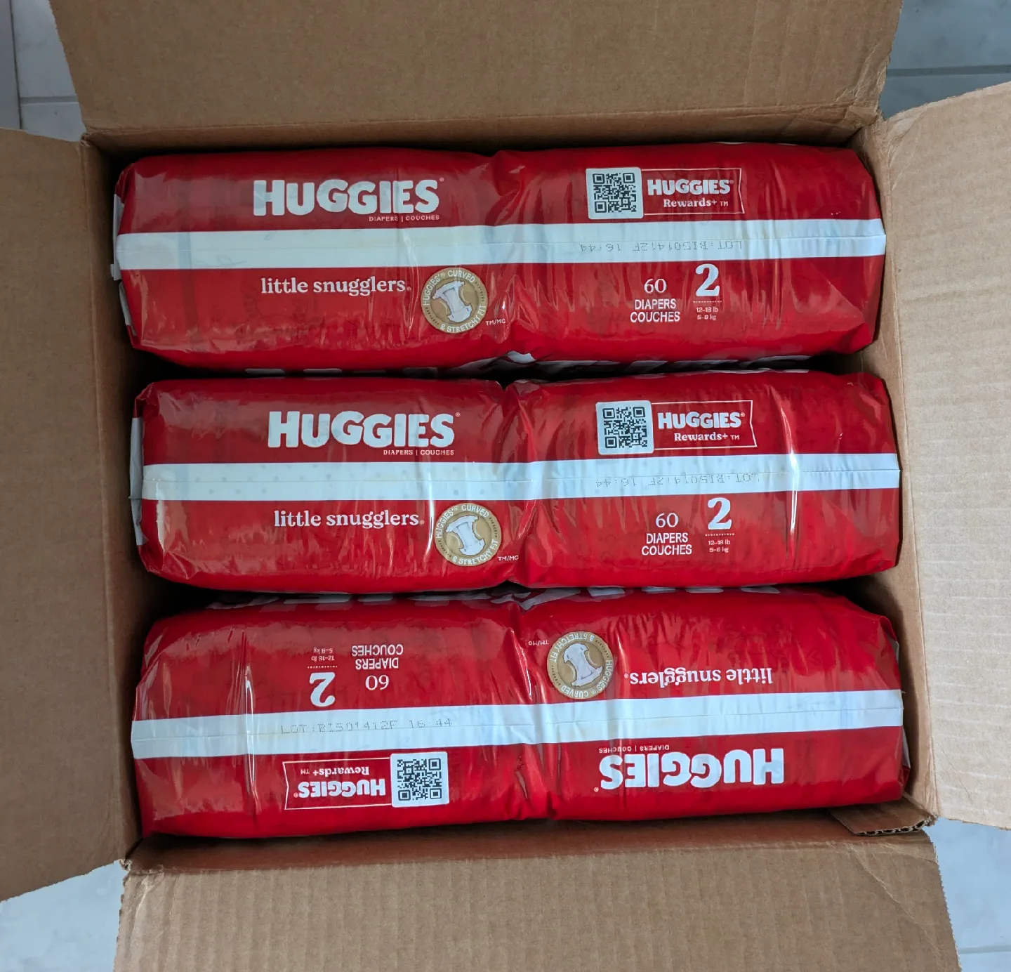 Brand New Huggies Little Snugglers Size 2 Diapers (180 count) image indicator(2)