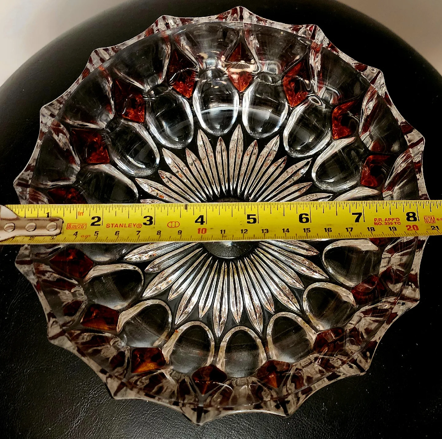 Vintage Germany Cut Crystal Bowl, 8 inch diameter image indicator(2)