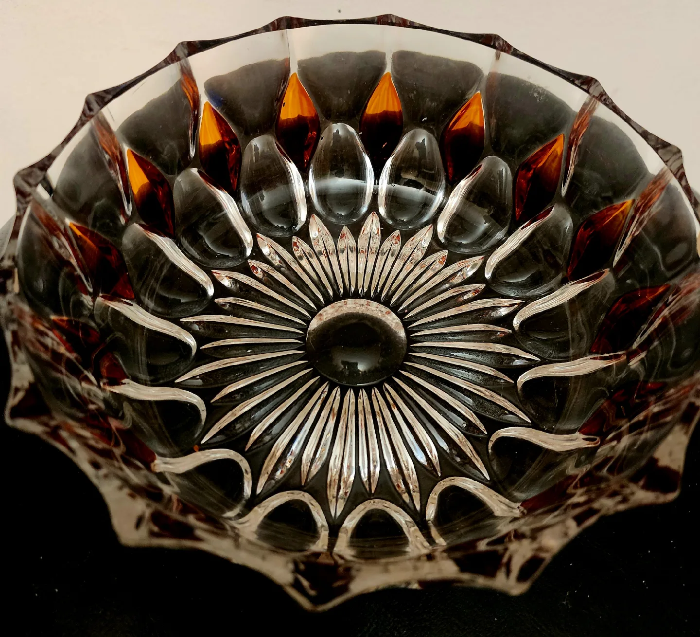 Vintage Germany Cut Crystal Bowl, 8 inch diameter image indicator(3)