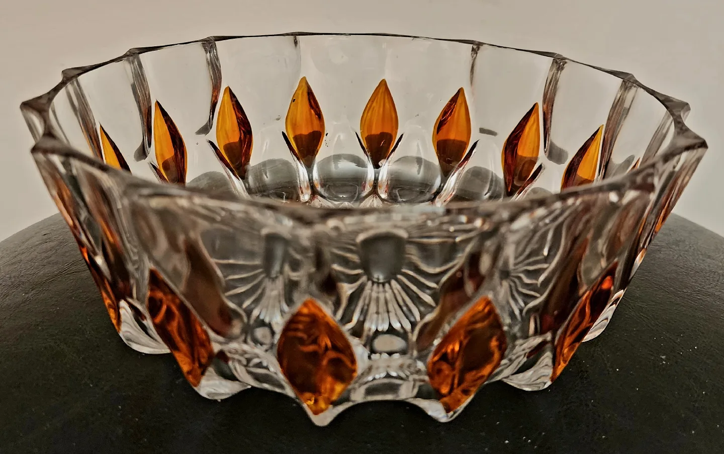 Vintage Germany Cut Crystal Bowl, 8 inch diameter image indicator(4)