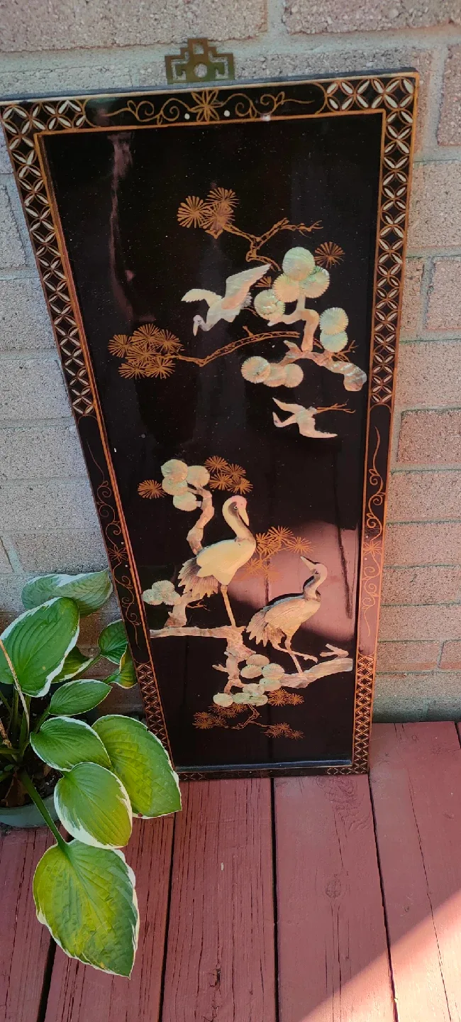 Vintage Asian Lacquer Wall Panels - Set of 4 image indicator(5)