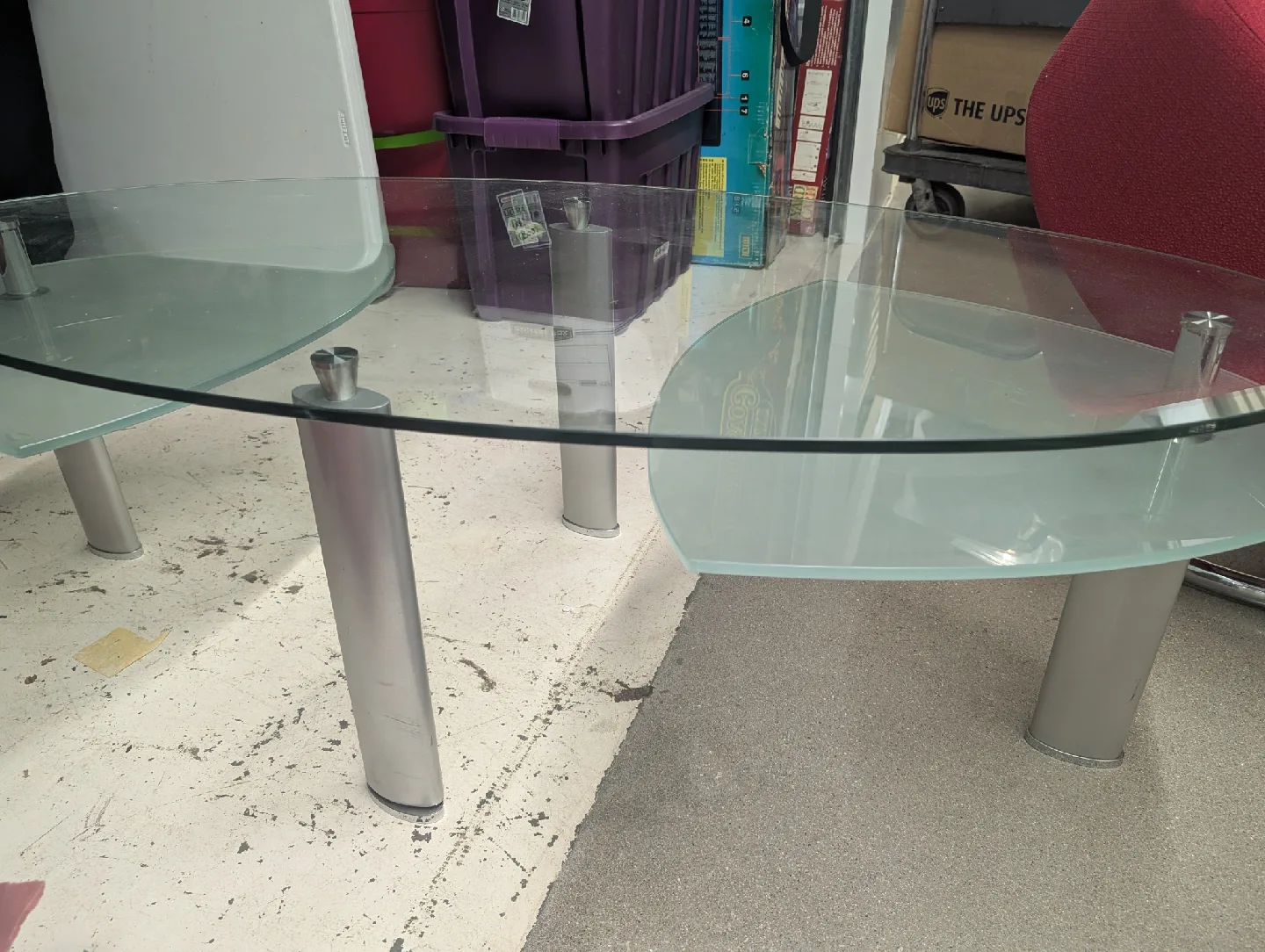 Glass Coffee Table with Silver Legs image indicator(2)