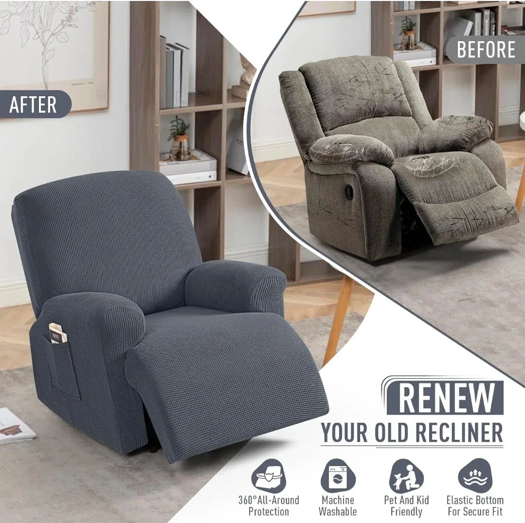 Recliner Cover - Soft Stretchable Fabric, Elastic Bottom image indicator(2)
