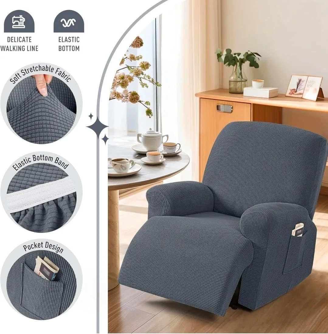 Recliner Cover - Soft Stretchable Fabric, Elastic Bottom image indicator(3)