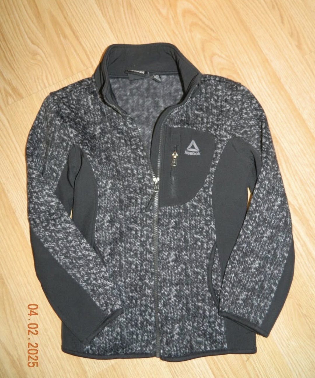 kids Reebok Full Zip Jacket - Grey & Black