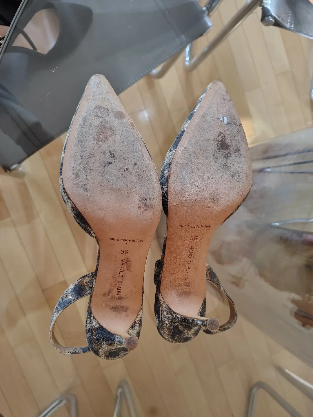 Manolo Blahnik Leopard Print Slingbacks - Size 36 image indicator(4)