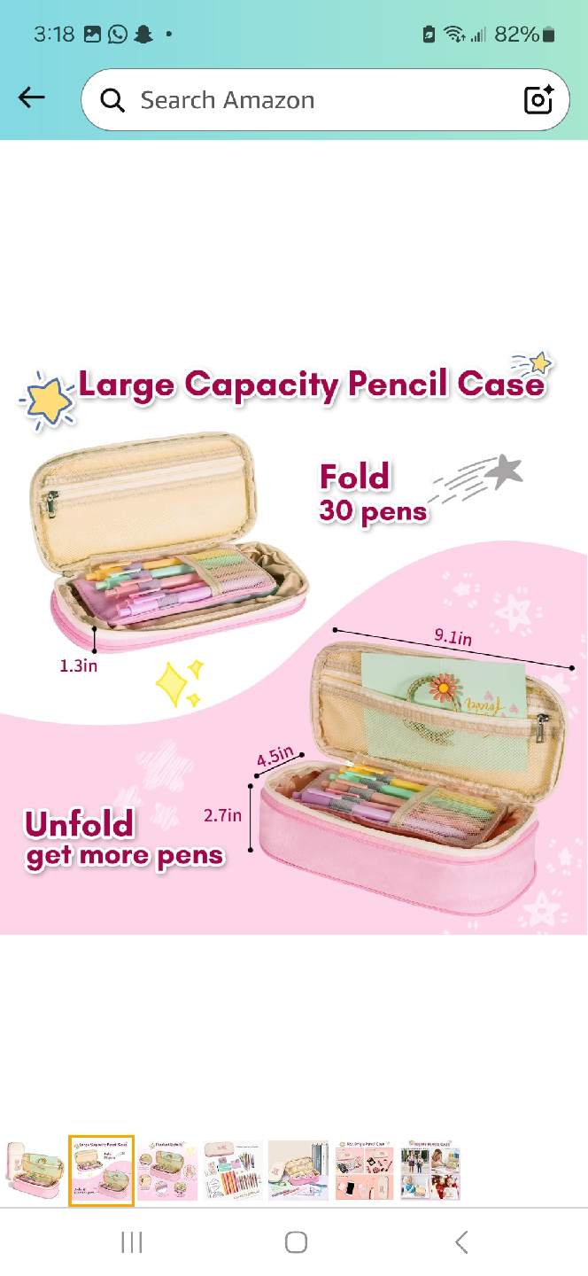 Large Capacity Pink and Cream Pencil Cases - photo 2