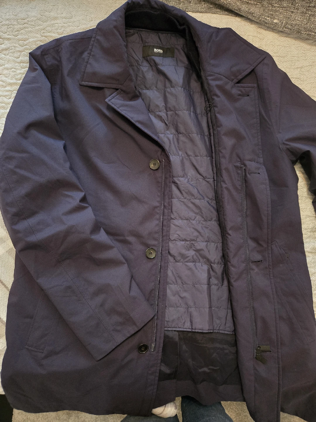 Hugo Boss Navy Blue Jacket with removable/zip-out jacket