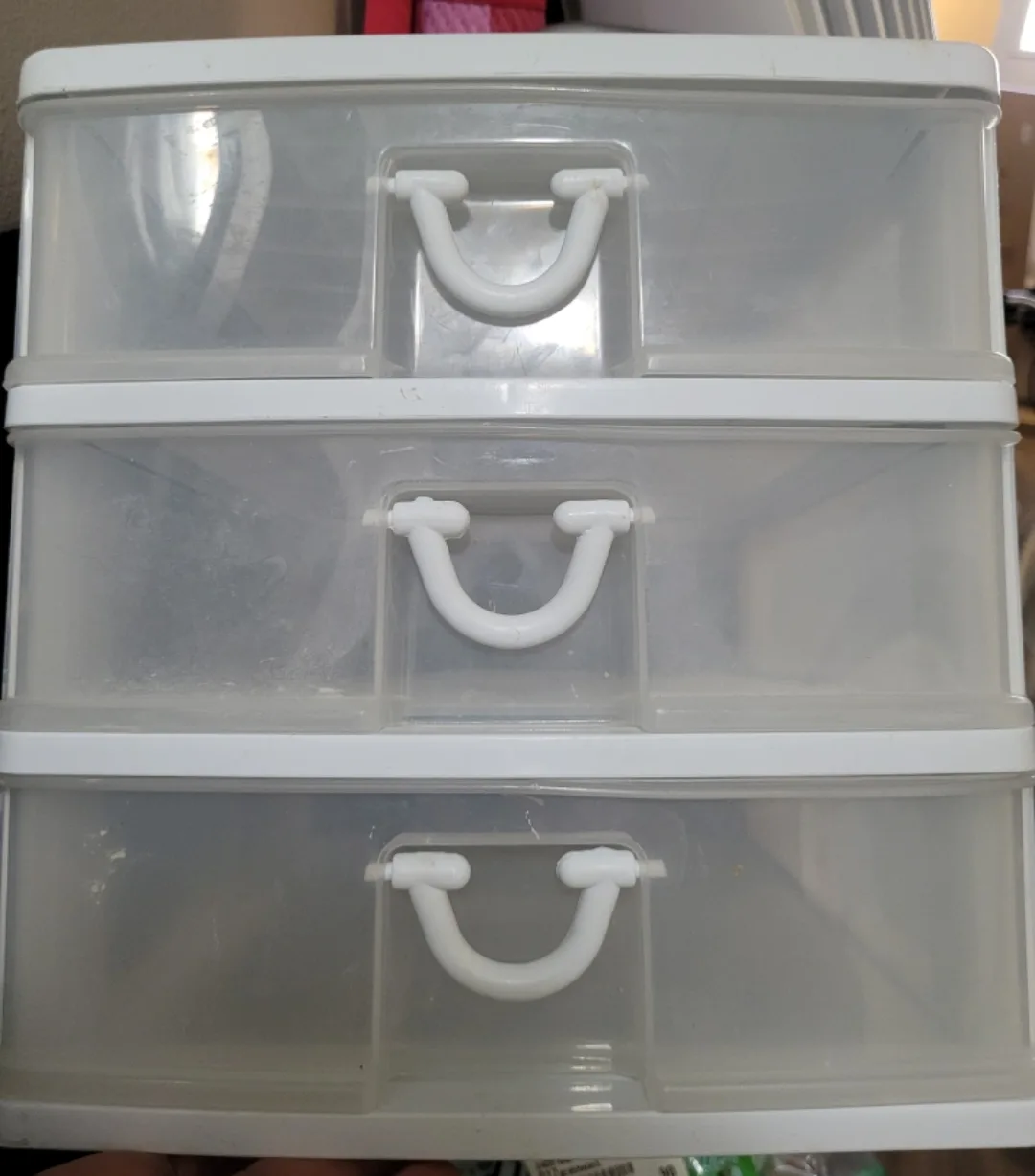 3-Drawer White Plastic Storage Unit image indicator(4)