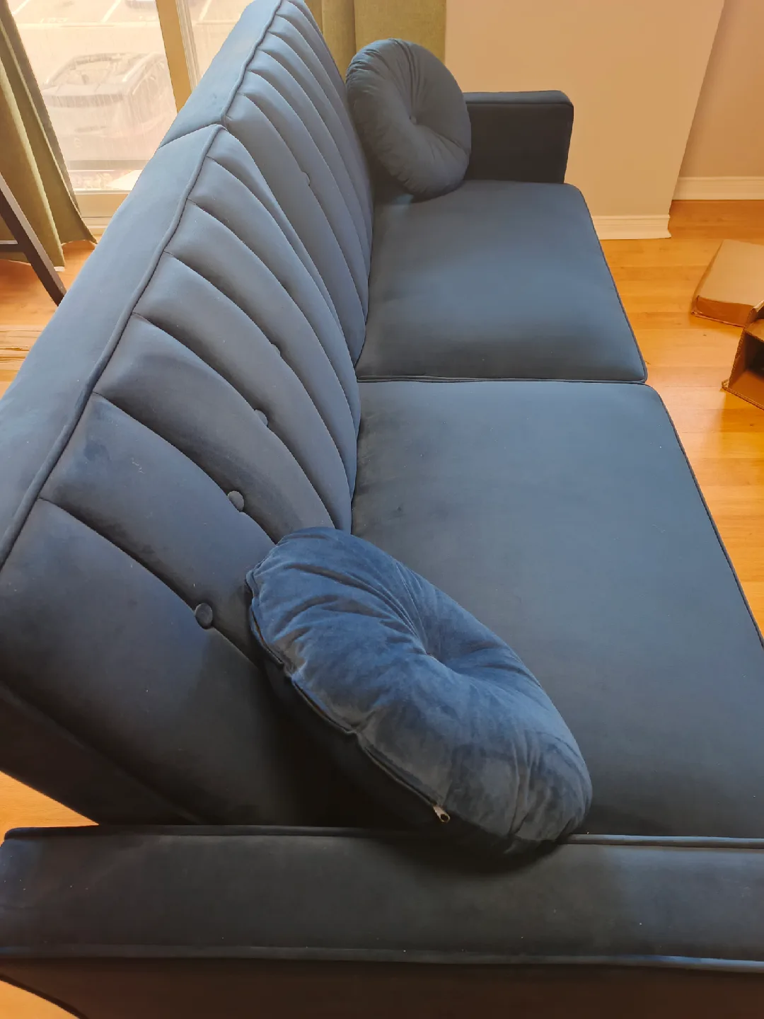 Blue Velvet Modern Sofa Bed image indicator(2)