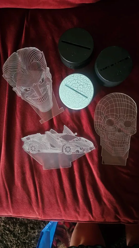 3D Illusion LED Lamp Set - Joker, Car, Skull thumbnail