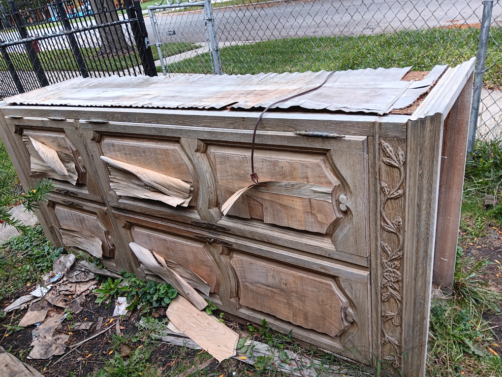 Damaged Wooden Dresser - AS IS - photo 2