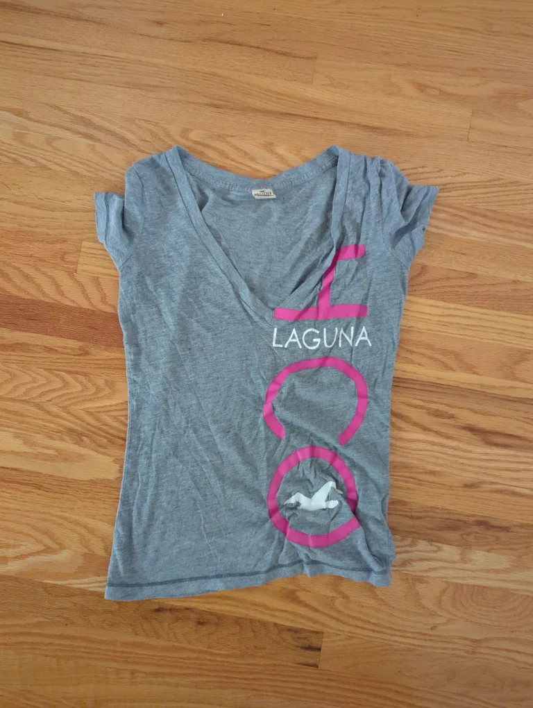 Hollister Grey Laguna T-Shirt 🧡 thumbnail