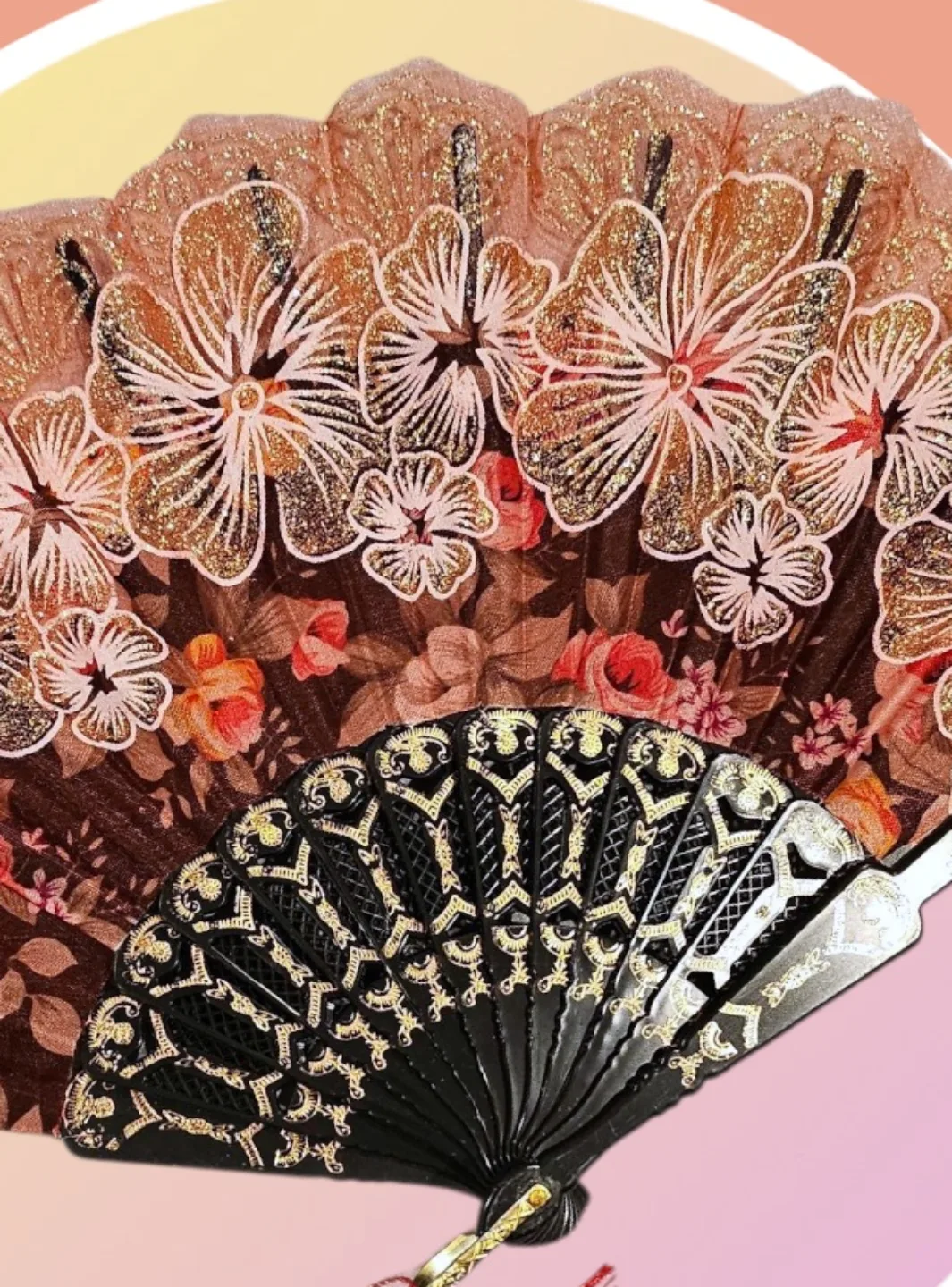 🤎 Foldable Cloth Fan with Tassel image indicator(5)