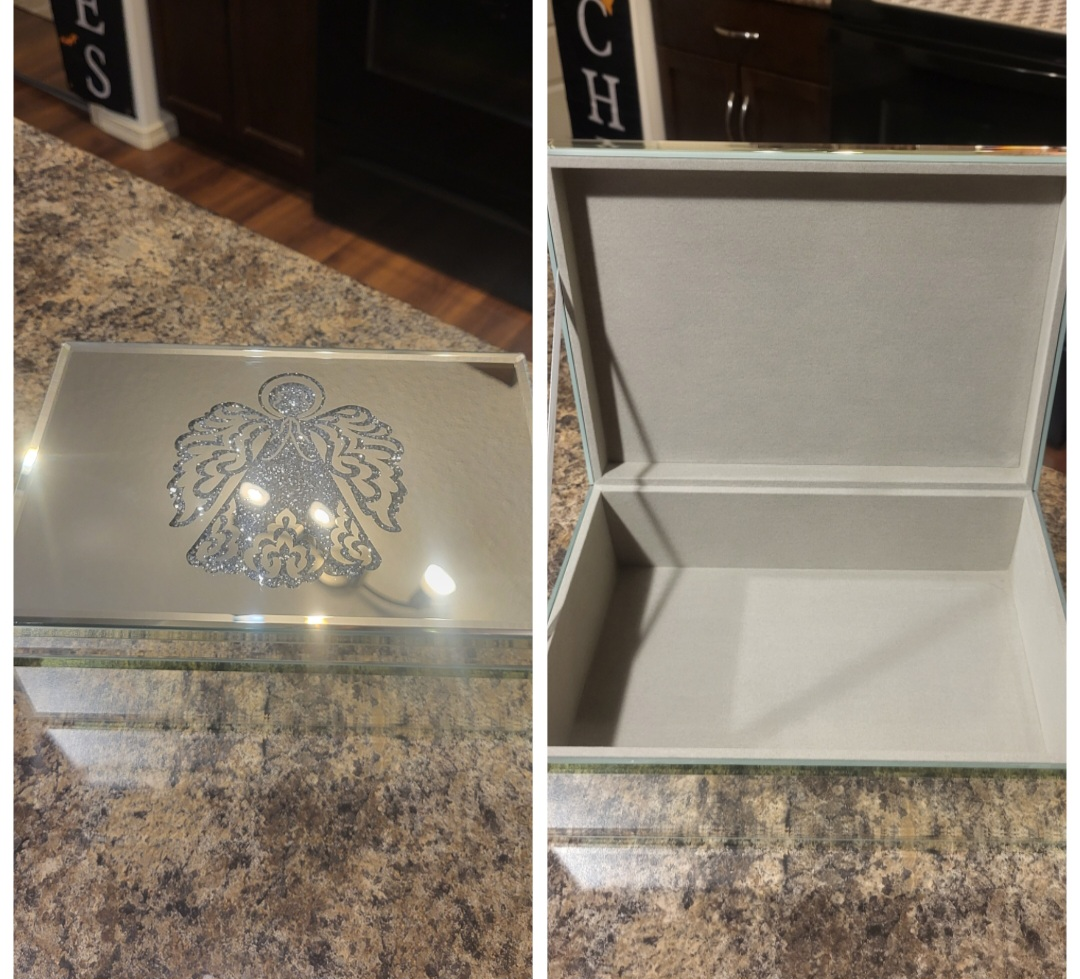 Mirrored Angel Keepsake Box