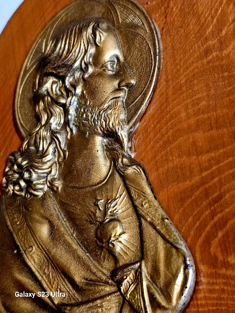 Vintage Sacred Heart of Jesus Wall Plaque image indicator(3)