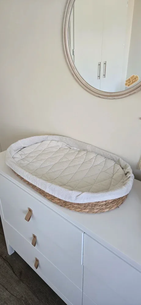 Woven Baby Changing Basket with Pad