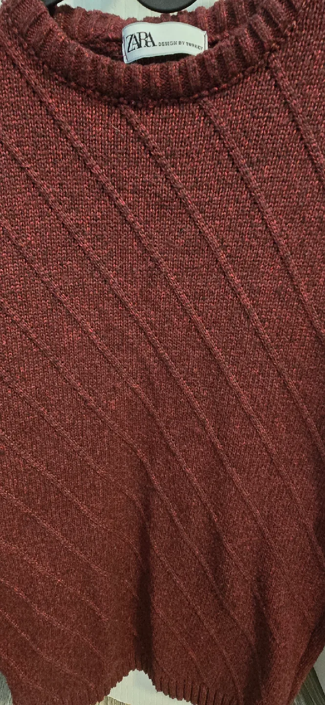 Zara Burgundy Knit Sweater image indicator(3)